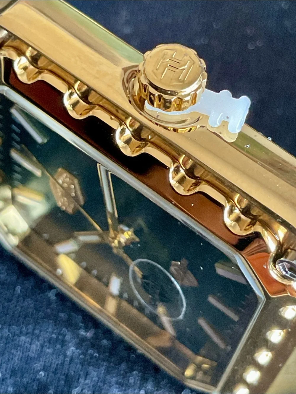 NIB Gold Tone 36mm Square Heroforce Watch Integrated Bracelet + Tool